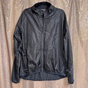Fox Racing Men's Black Gray Lightweight Windbreaker Zip Hoodie XL